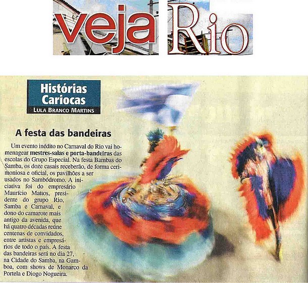 Rio Samba & Carnaval – Bambas do samba – ganha destaque na coluna Histórias Cariocas da Veja Rio 