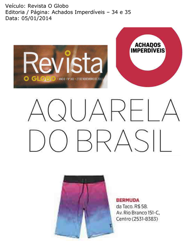 Aquarela do Brasil - Jornal O Globo - Revista O Globo